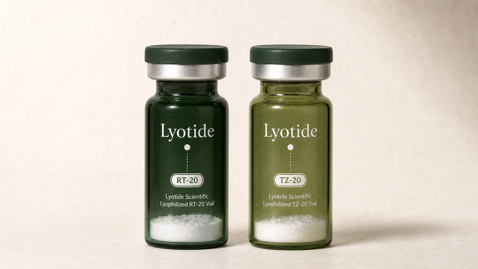 Lyotide RT-20 and TZ-20 lyophilized vials